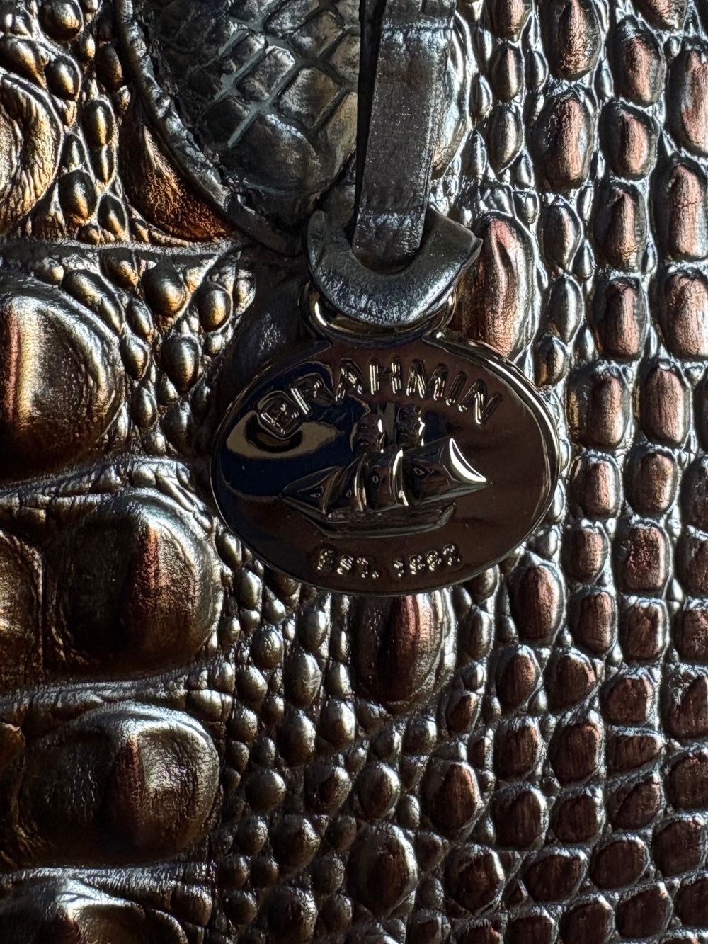 Brahmin Marissa Bronze/Gold/Silver Satchel - Picture 7 of 14